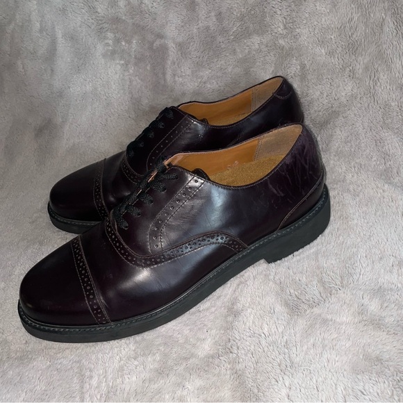Rockport | Cap Toe Oxfords Brown/Wine Mens Dress Shoes - Picture 5 of 9